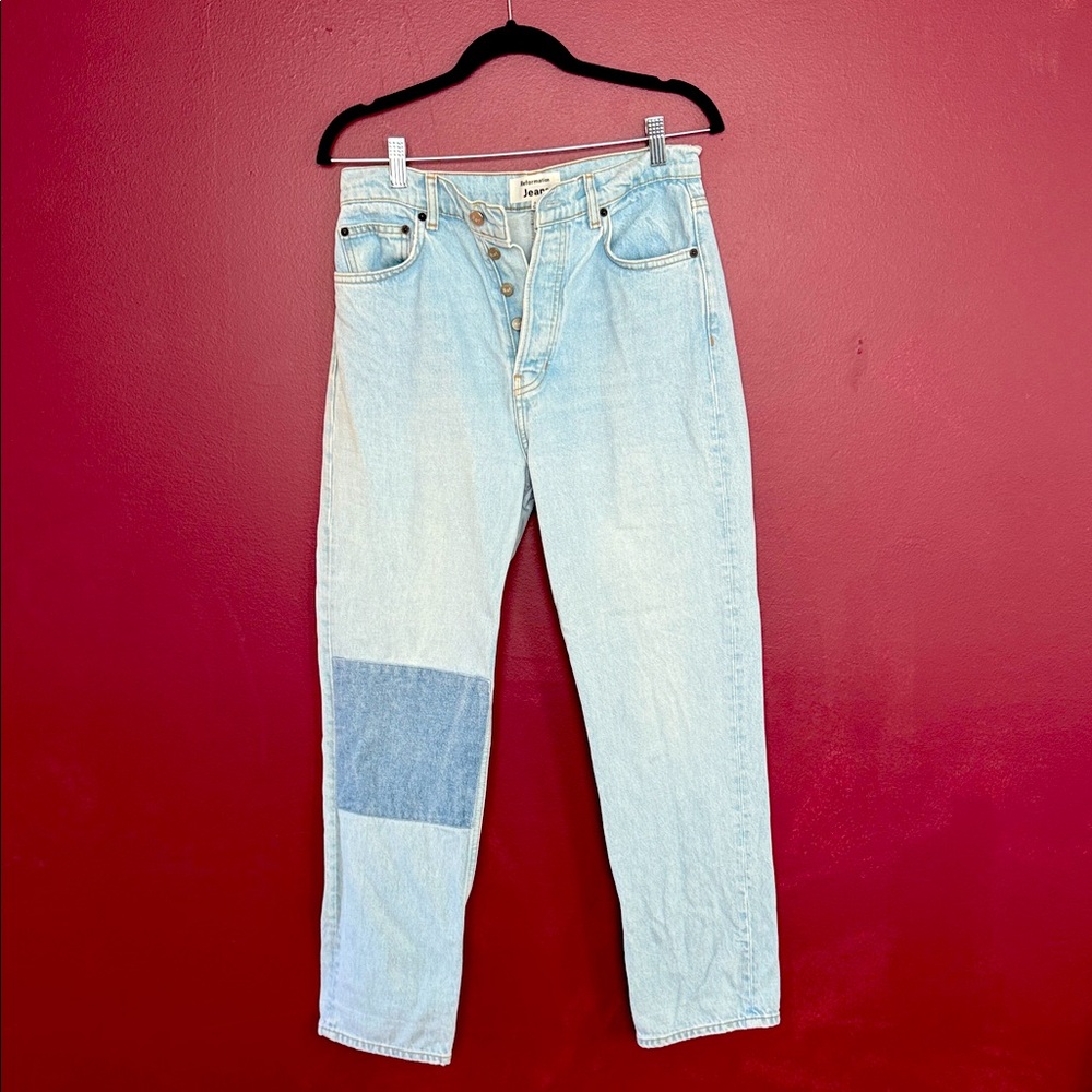 Reformation Denim Jeans with Blue Patch